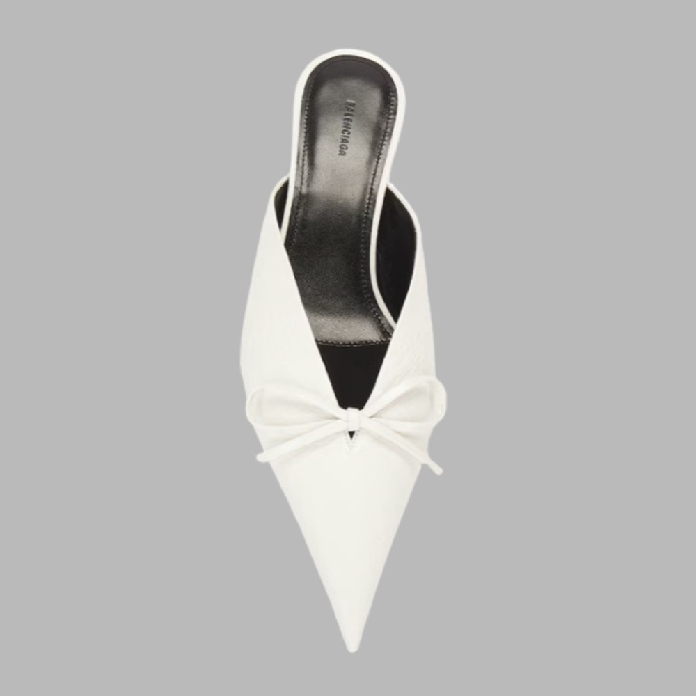 NWT BALENCIAGA Leather Elegant White Mules Size 38 - Picture 3 of 16